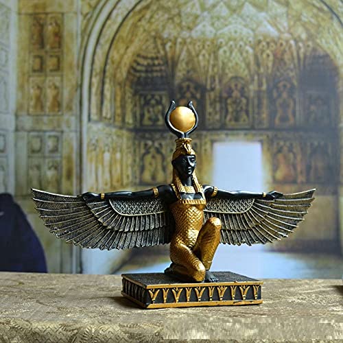 DAJIADS Egyptian Goddess Isis Figure Sculpture - Handmade Resin Craft Exquisite Miniature Ornament, Patron Saint of The Earth Home Decoration Gift Sculpture Cover