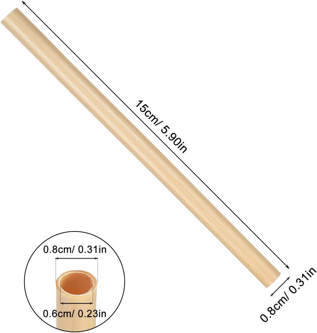 Natural Reed Bee Tubes Refill 300 Pack Bee House Tubes Replacements Reed Tubes for Beehive DIY Pollinator Tubes for Mating Pollination Breeding Beekeeping Supplies image 3