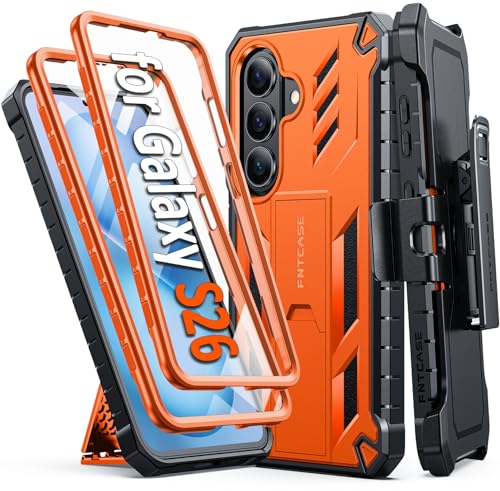 Samsung Galaxy S26�pFNTCASE�P�[�X:�x���g�N���b�v�z���X�^�[�t�� | �L�b�N�X�^���h | �t�����g�t���[��2�� | �X�N���[���v���e�N�^�[���� �~���^���[�O���[�h�ی� ���ȃP�[�X S26-6.3�C���`�p �I�����I�����W