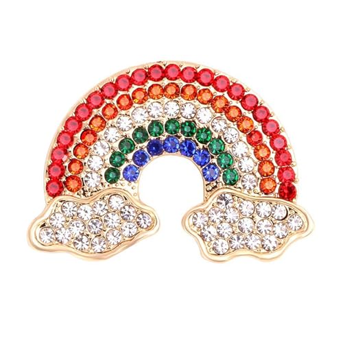 Image of WCRAZYE Rainbow Cloud Brooch Pin for Women Girls Colorful Crystal Rhinestone LGBTQ Pride Rainbow Brooch Lapel Backpack Badge Hat Bag Decoration Accessories for Pride Month Parades and Events