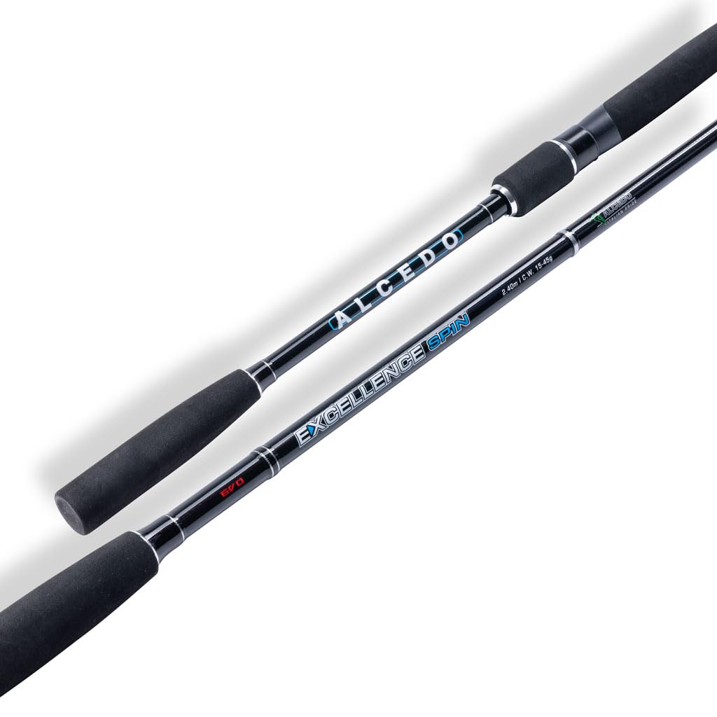 Alcedo Excellence Spin - Canna da Spinning in Carbonio Alta Qualità - Azione Fast e Sensibilità Estrema per Pesca Tecnica in Mare e Acqua Dolce
