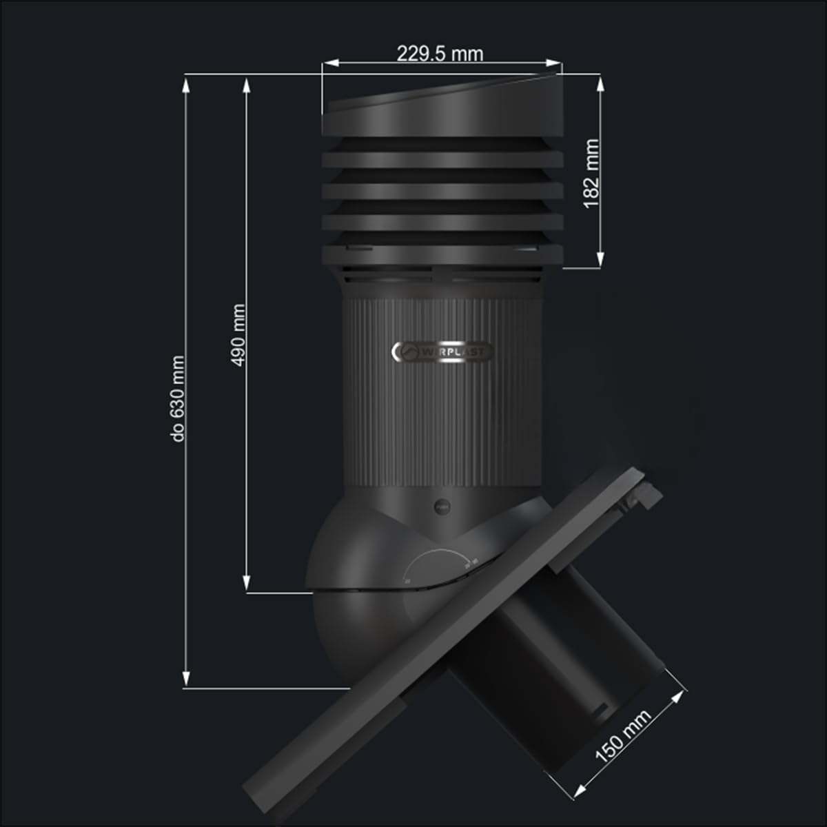 Tile EVO Ventilation Chimney DN150 mm with Braas – Frankfurter Roof, Tegole Ventola per tetto, Roof Ducting, Benders – Meclemburger, Protetto – Doppio romano, Camino di sfiato