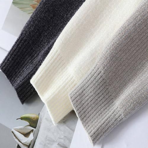 Men's Ribbed Knit Casual Sweater, Long Sleeve Crewneck Drop Shoulder Pullover Tops Basic Loose Warm Sweaters4