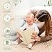 Lanpn Hello Baby First 5 Year Memory Book for Boy Girl - Linen Hardcover Baby Book Keepsake for New Parents - Newborn Baby Journal Scrapbook Photo Album Baby Milestone Book (Beige, 154 Pages)