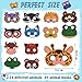 Charniol 48 Pcs Animal Masks for Kids Safari Paper Animal Face Mask Party Favor Jungle Woodland Bulk Birthday Party Toys Zoo Safari Theme Cosplay Dress up Halloween Supplies, 24 Different Designs