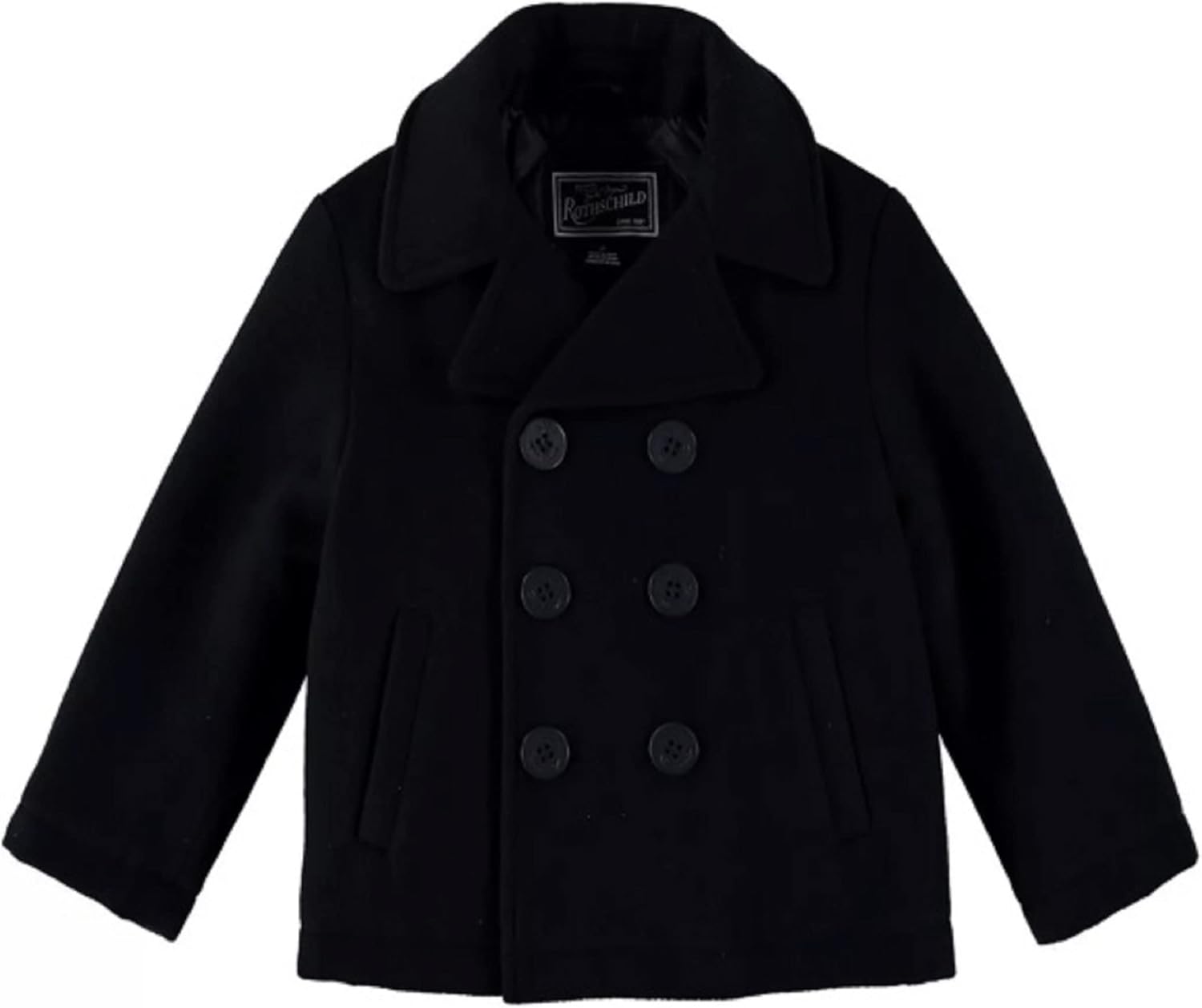 Rothschild Double Breasted Faux Wool Pea Coat L (14)