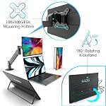 Kado 15.6" Full HD Portable Monitor, Second Display IPS 1920x1080 HDMI USB-C Laptop Screen Extender, 180° Adjustable Kickstand, Wall/Arm Mount for PC, Mac, Phone, Dex, Tablet, Xbox, PS4/PS5 and Switch - Image 5