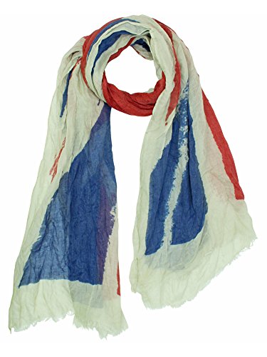 Luxury Divas British Flag Design Lightweight Shawl Scarf Wrap