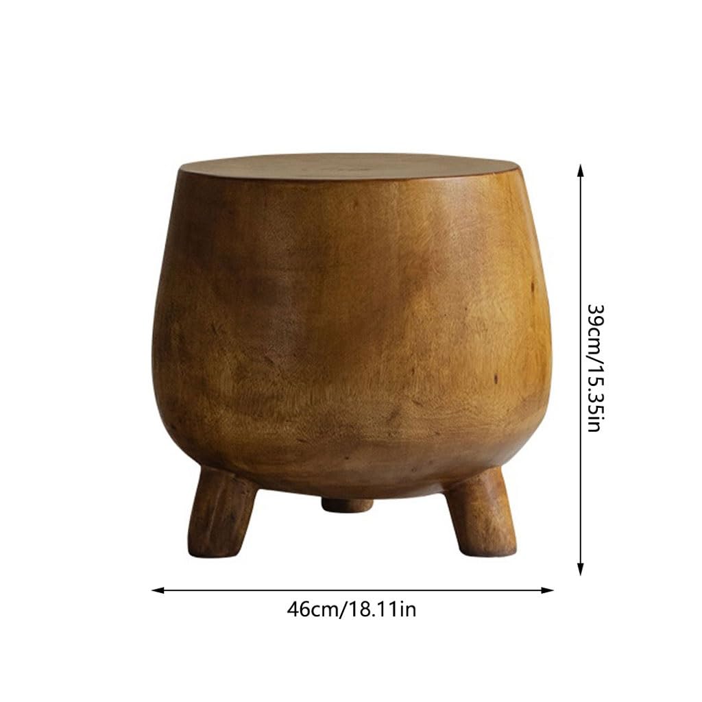 eexbz Sofa Creative Side Table Solid Wood Living Room Storage Corner Table Round Coffee Table Living Room Furniture Sofas for Living Room(A)