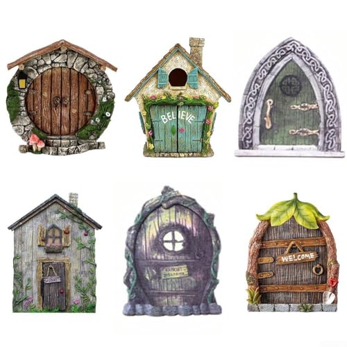 HEIBTENY Aufwendige Miniatur-Feentür Gartenzwerg Hofkunst-Skulptur, 6 Stück, 13848U765F04DKY4287DY3X0DB19