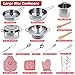 Kids Pretend Play Kitchen Toys Accessories Set, 32 Items Stainless Steel Toy Pots and Pans Sets w/ Rack Organizer, Metal Cooking Utensils & Apron, Play Food w/ Basket for Kids Girls Boys Toddlers