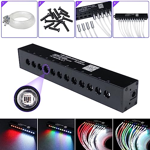 Image of AMKI Dual Color 20W Twinkle Starlight Headliner Kit 600pcs*0.03in*9.8ft Cables+ RGB Meteor Shooting Star Fiber Optic Light Sound Activated APP /Remote Control for Car Roof Home Ceiling