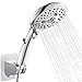 Produktbild Duschkopf mit 59 Zoll Edelstahl Schlauch Handbrause 6 Strahlarten, Hochdruck Wassersparend Duschkopf mit EIN-AUS-Schalter,Mit verstellbarem Haltewinkel,Universal Duschbrause für Baden und Spa