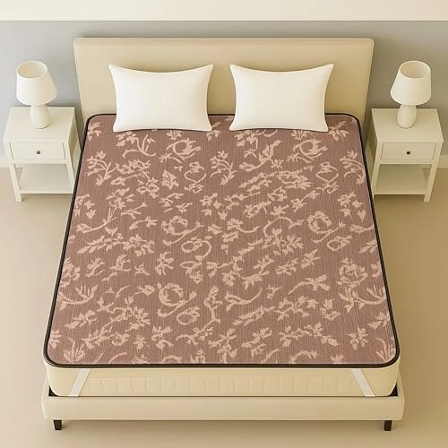 Image of PVC Waterproof Mattress Protector | 100% Waterproof Fitted Bed Cover | Soft, Breathable & Hypoallergenic | Protects Against Spills, Sweat, Dust & Stains | (Pink, 72 inchx72 inch)