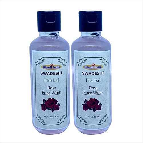 Image of Khadi Natural 100% Herbal Rose Face Wash - Hydrating & Soothing Cleanser for Soft, Glowing Skin, With Natural Rose Extracts, Sulfate & Paraben Free -420ml