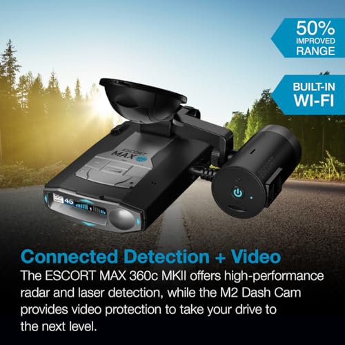 Image of Escort MAX 360c MKII Radar and Laser Detector & Escort M2 Smart Dash Cam Bundle - 1080P Full HD Video, Extreme Range, False-Alert Filtering, WiFi, GPS Based, Apple CarPlay and Android Auto Compatible