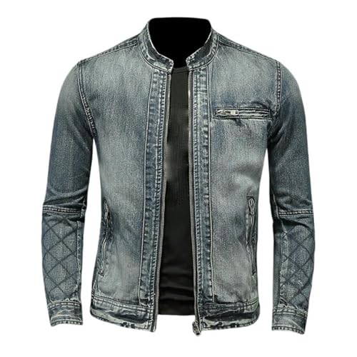 Veste en jean à col montant homme coupe vent mi-saison confort