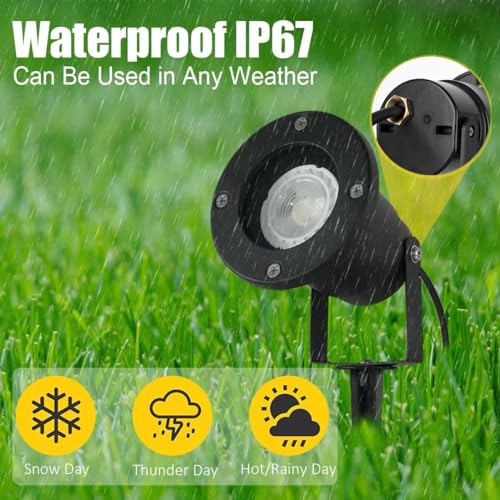 OMSEN Garden Spotlights Mains Powered GU10 7 W Warm White 3000K, Replaceable GU10 Bulbs, Aluminium, Waterproof IP67 - Image 4