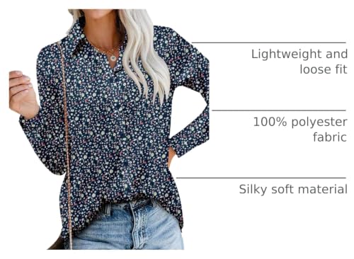 Image of Magritta Long Sleeve Shirts for Women Fashion Button Down Blouse Tops