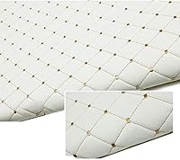 Vista 11 de Tela de vinilo de piel sintética con respaldo de espuma acolchada de 2 x 3 hilos de diamante para tapicería automotriz, muebles, proyectos