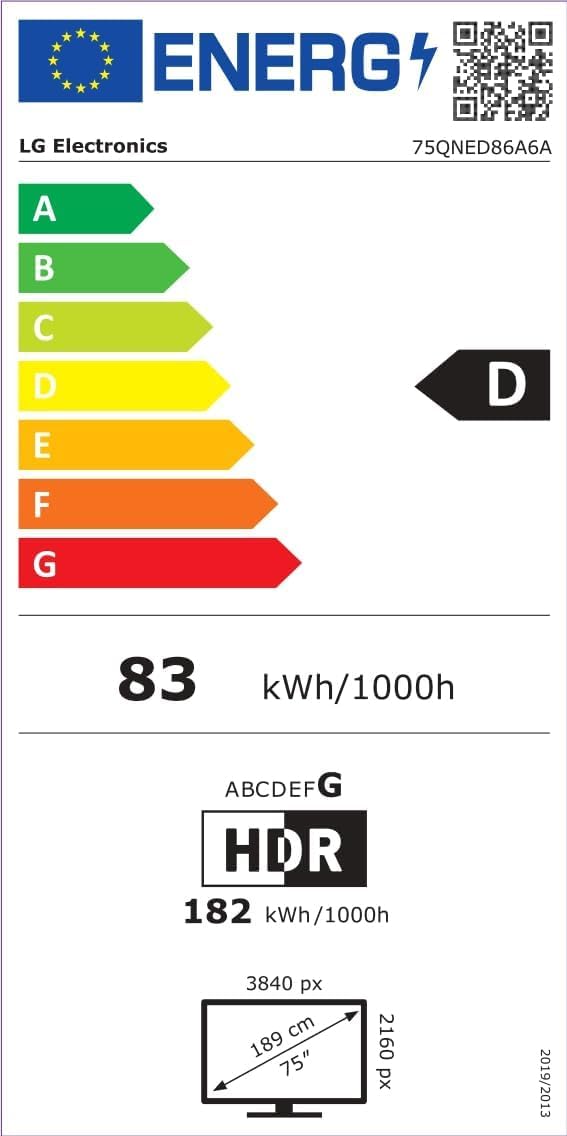 LG QNED evo AI 75 Pollici, Serie QNED86 2025 Smart TV 4K - 75QNED86A6A | Processore ?8 Gen2, Dimming Pro con MiniLED, WebOS, Telecomando Puntatore AI, Dolby Vision, Gaming VRR e FreeSync 4K@144Hz