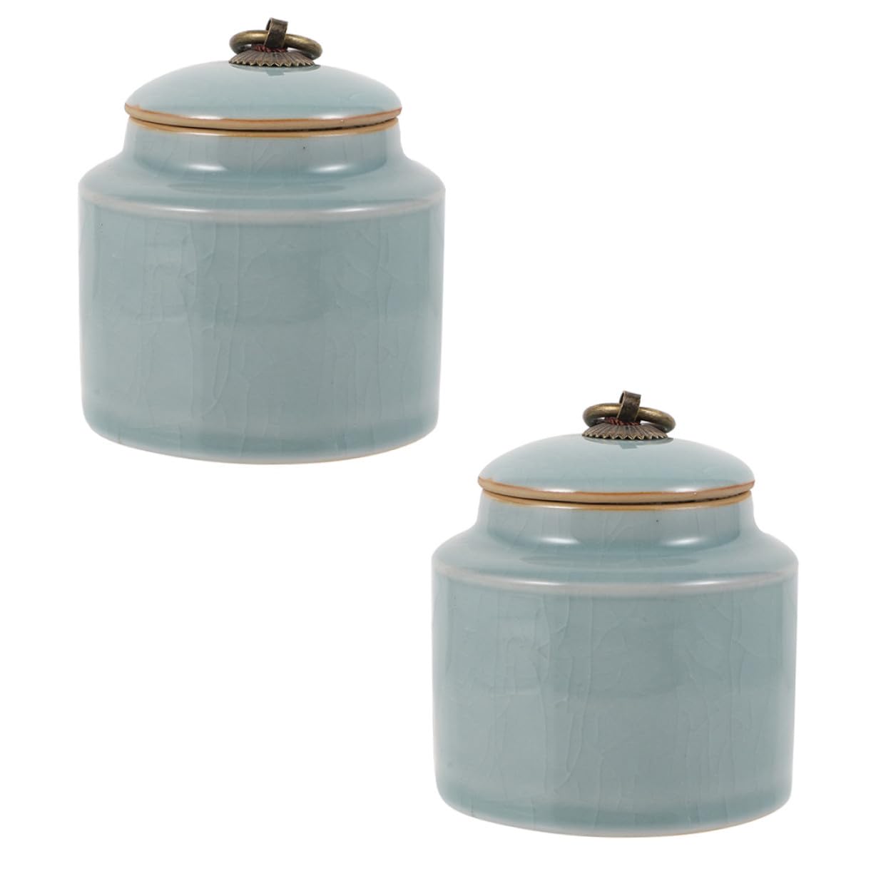 Set 2 Barattoli in Ceramica per Stoccaggio Alimenti Chiusura Ermetica Capacità Grande Facili da Pulire per Caffè e Dispensa