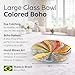 Ca D Oro Centerpiece Large Bowl Boho with Colored Canes Hand Blown Murano-Style Art Glass for Decor and Centerpieces - Center G