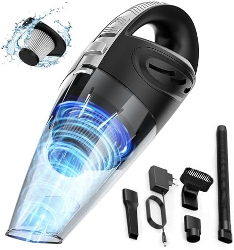 Aspirateur à Main, 120W Portable Mini Aspirateur Voiture sans Fil...