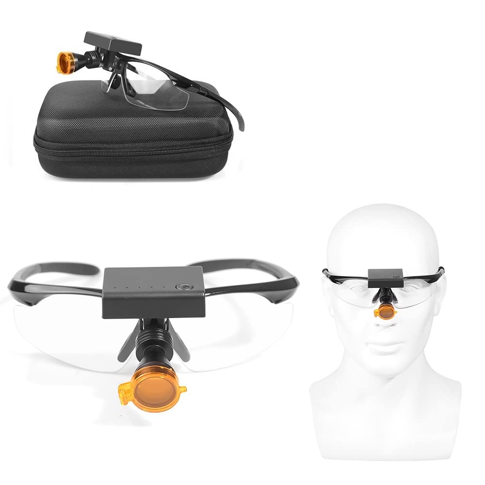 Faro delantero inalámbrico integrado de 5 W con filtro óptico para lupas binoculares