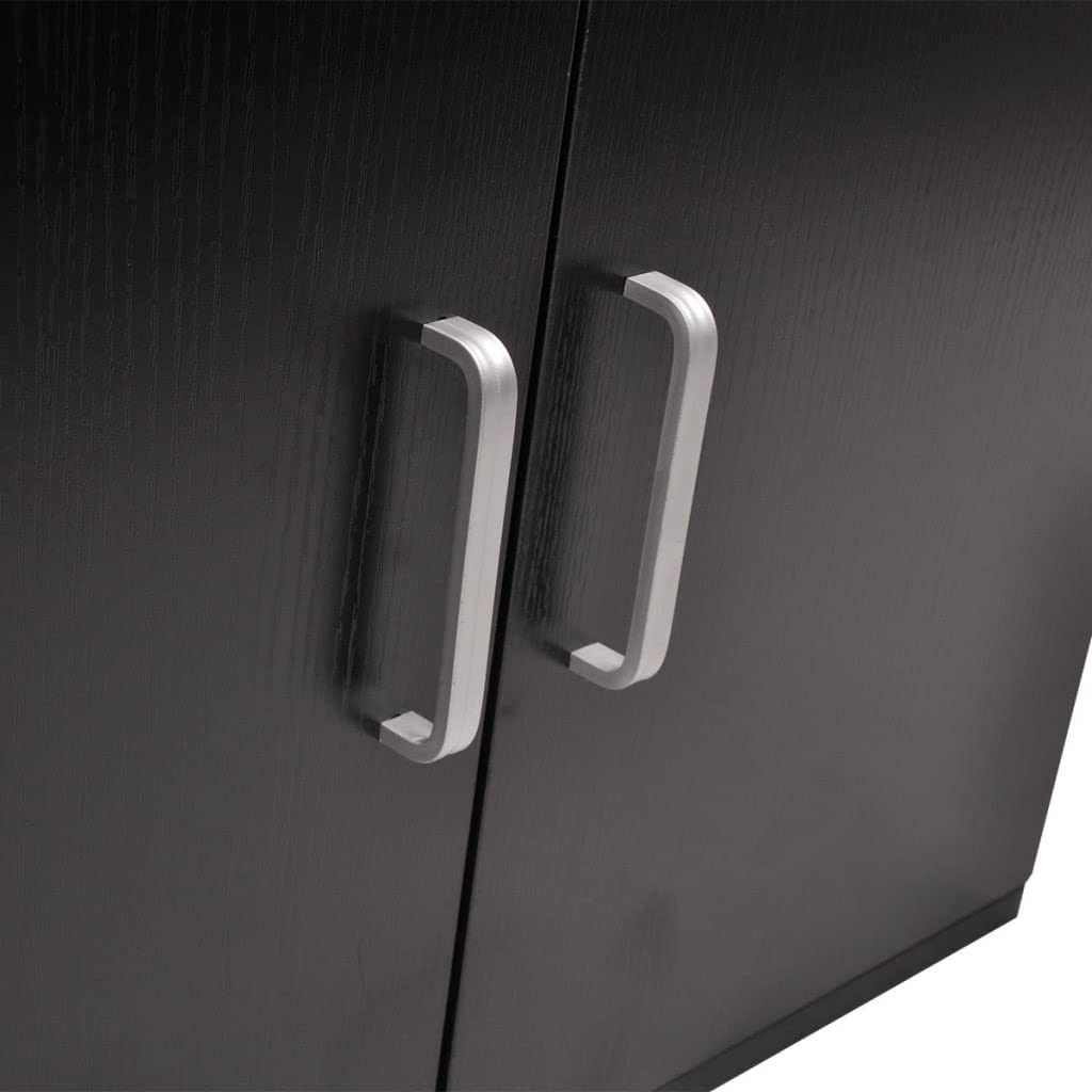 vidaXL Ensemble 9 pcs de mobilier Meuble de Salle de Bain et lavabo Vasque Noir