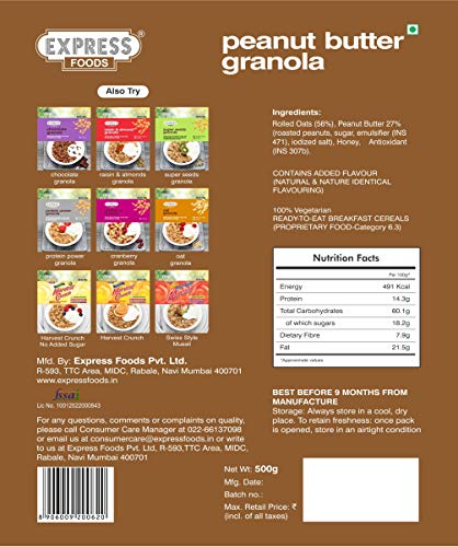 Express Foods Peanut Butter Granola, 500g - Image 6 thumbnail