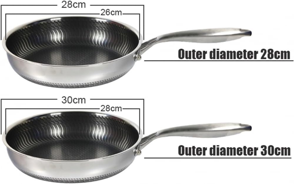 Küchenpfannen Küchenpfannen Bratpfanne aus Edelstahl Antihaft-Kochpfanne Steakpfanne Induktionskochfeld Universalpfanne Antihaft-Bratpfanne -28cm (28cm)