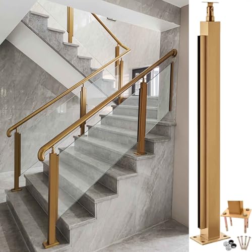 Fixation garde-corps verre doré 135cm pour sécuriser balcon et terrasse