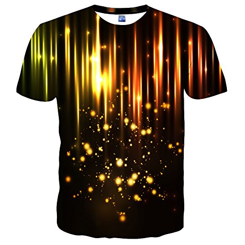 EOWJEED 3D Creative Galaxy Printed T-Shirts for Mens Womens Unisex Crewneck Short Sleeve Tops - Large