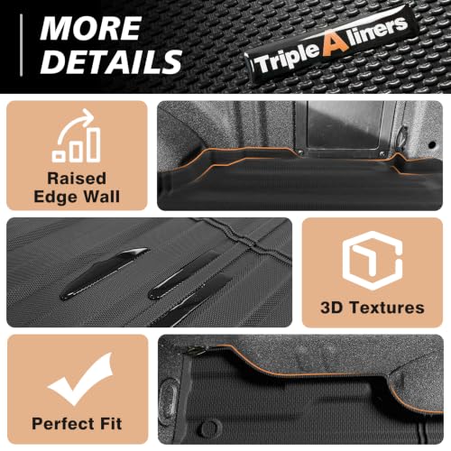 Image of TripleAliners Truck Mat Compatible with 2024-2026 Ford F150 6.5FT Accessories, Truck Bed Mat Heavy Duty Custom Fit All Weather Protection TPE Pickup Liner