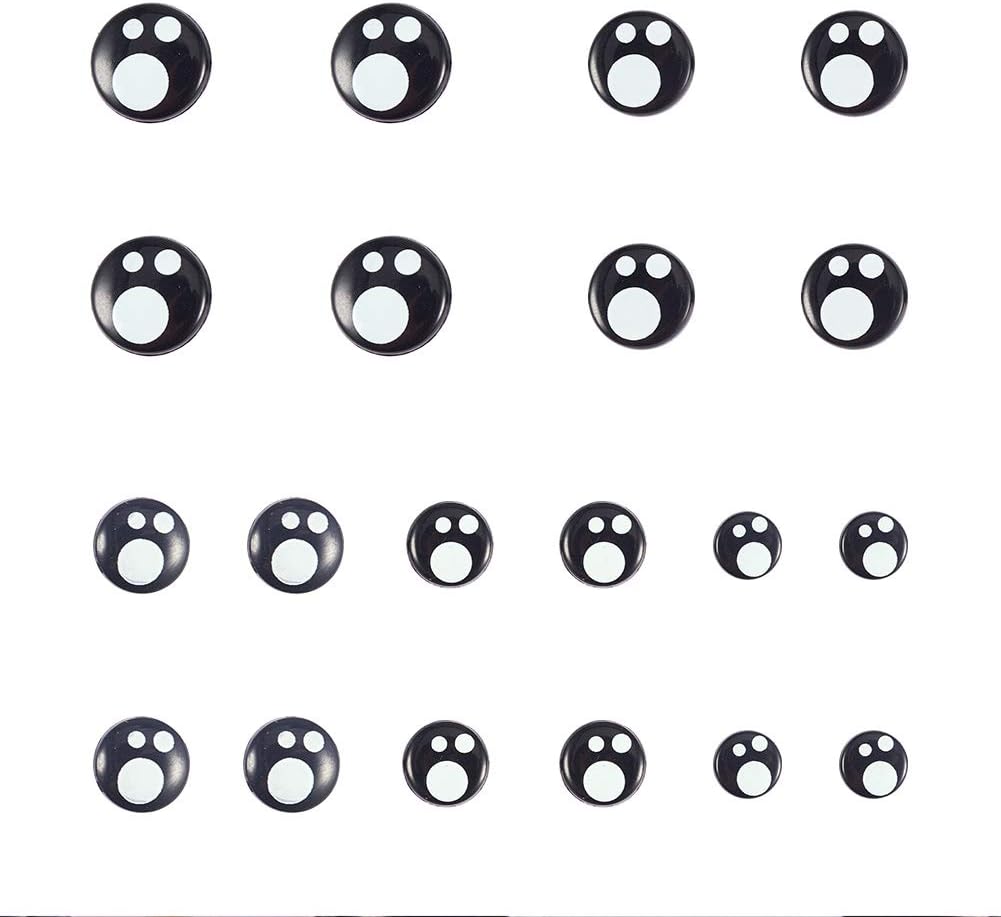 PandaHall Elite 100pcs 5 Size Resin Safety Eyes Craft Eyes Black Stuffed Toy Eyes with 100 Pieces Washers for Doll, Puppet, Plush Animal Making(8mm/ 10mm/ 12mm/ 14mm/ 16mm)