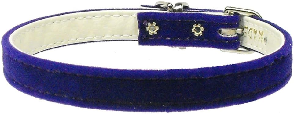 Mirage Pet Products 3/8-Inch Width Velvet Plain Collar for Pets, 10-Inch, Purple