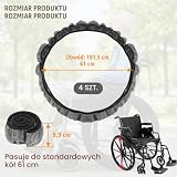 4 szt. pokrowców na opony na wózek inwalidzki, 61 cm, antypoślizgowe pokrowce na koła do ochrony wnętrz, wodoodporne, odporne na zużycie, ochraniacze opon do dywanów, podłóg