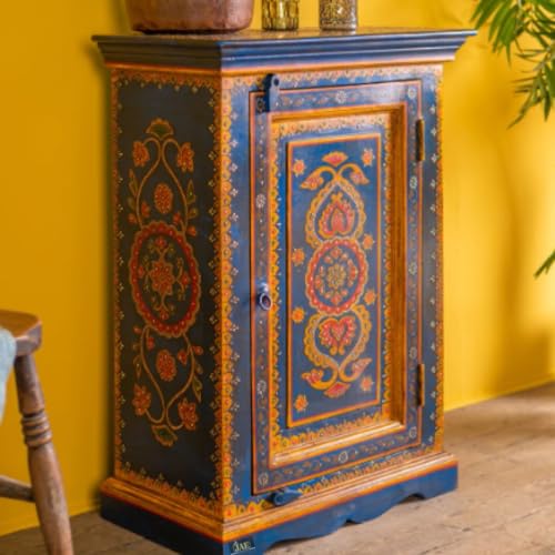 Image of APRODZ Wooden Handpainted Side Table for Living Room Portable Bedside Table (Multicolor)