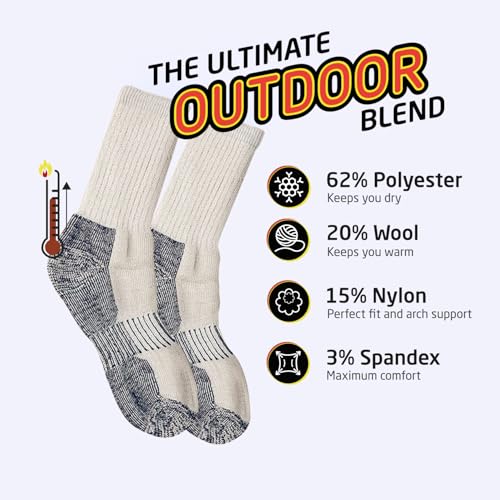 HOT FEET Cozy Wool Blend Kids Socks - Crew Winter Socks for Boys/Girls - 4 Pack2
