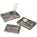 MyGift Whitewash Brown Wood Nesting Breakfast Serving Trays, 3 Piece Decorative Display Tray Set
