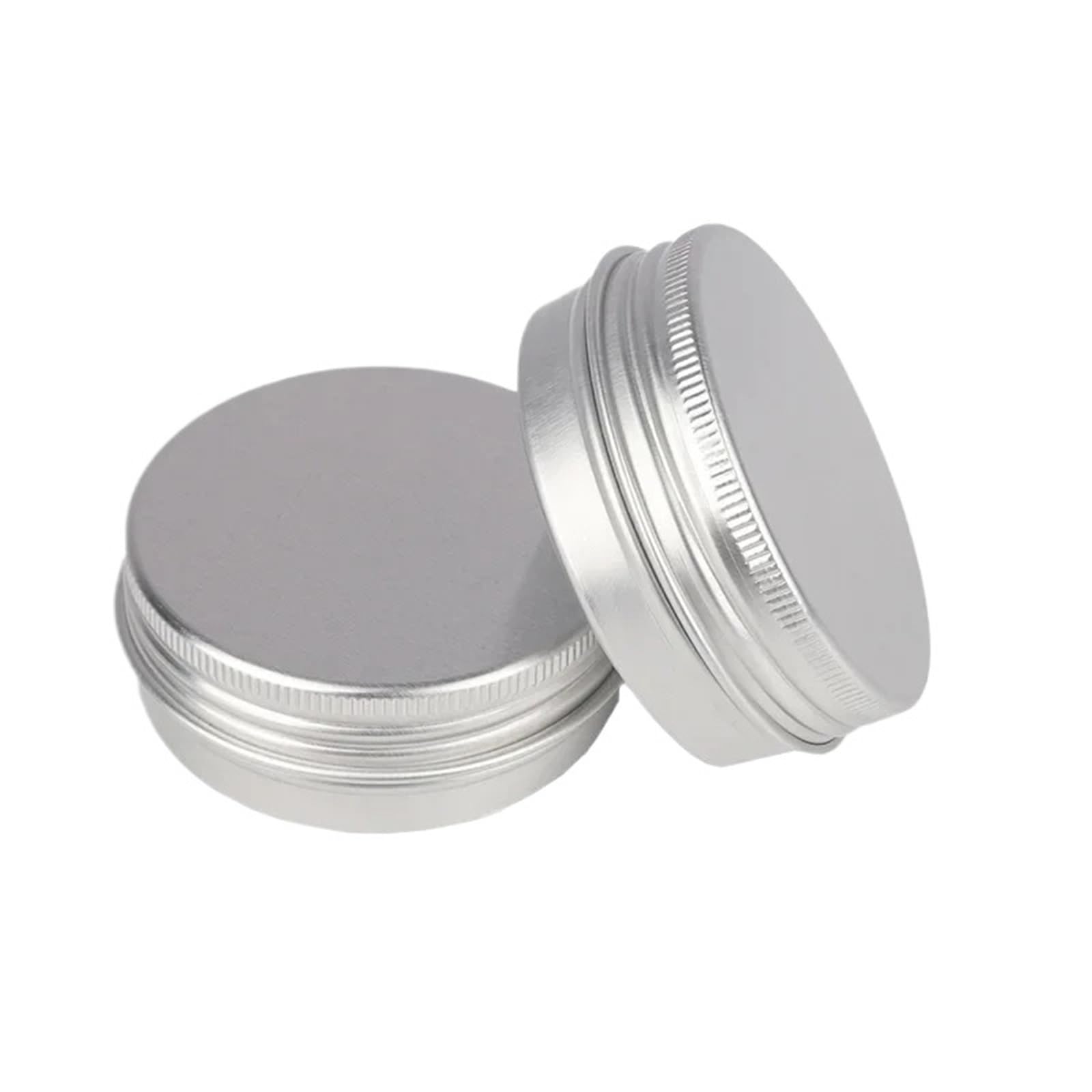 LuoAXINN Metal Tins with Lids 10pcs 5g 10g 15g 20g 30g 50g 60g Metal Round Tins Aluminum Empty Silver Cans With Screw Lid For Salve Spices Candles Lipstick(10pcs x 60g)