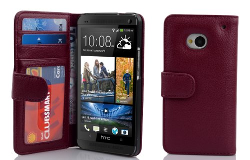Cadorabo Book Case Compatible With Htc One M7 (1. Gen.) In Bordeaux Purple - With Magnetic Closure And 3 Card Slots - Wallet Etui Cover Pouch Pu Leather Flip #TOP7