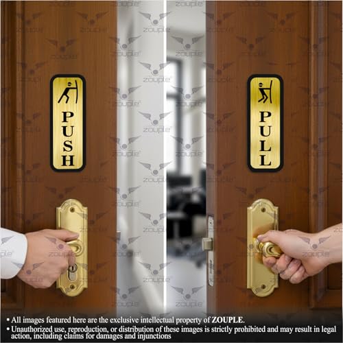 Image of PUSH PULL Door Sign, 6 Inch, Acrylic, Self-Adhesive