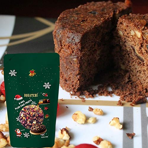 Image of BOGATCHI Plum Cake Mix - Pre-Soaked Dry Fruits Raisins, Cashews, Dates, Dry Ginger, Orange Peel, Tutty Fruity, Cherry , 300g