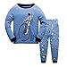 Produktbild JinBei Schlafanzug Kinder Jungen Astronaut Pyjama Blau Baumwolle Zweiteilig Langarm T-Shirt und Hose Jogginghose Set Hosen Frühling Schlafanzüge Winter Nachtwäsche Herbst Pyjamas Alter 4-5 Jahre