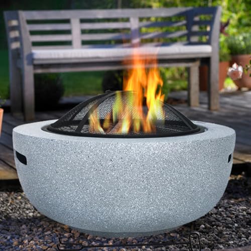 ZXDTVFGN Juego de fogatas 3 en 1, fogata de leña Ligera con Pantalla antichispas, atizador y Rejilla para Chimenea, Parrilla para Barbacoa, para Fiestas de fogatas en el Patio, 45 cm
