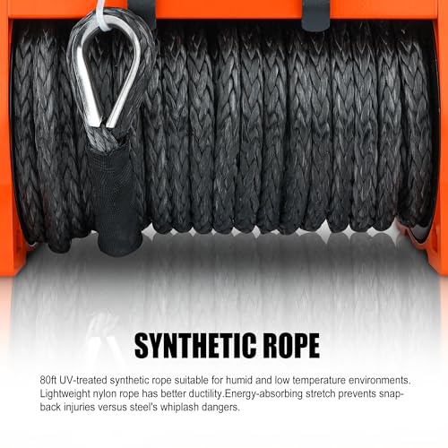 ZESUPER 12V 13000 lb Load Capacity Electric Winch Kit with Synthetic Rope, Wireless Remote and Corded Control,Waterproof IP68 Off Road Winch for Jeep,Truck,SUV