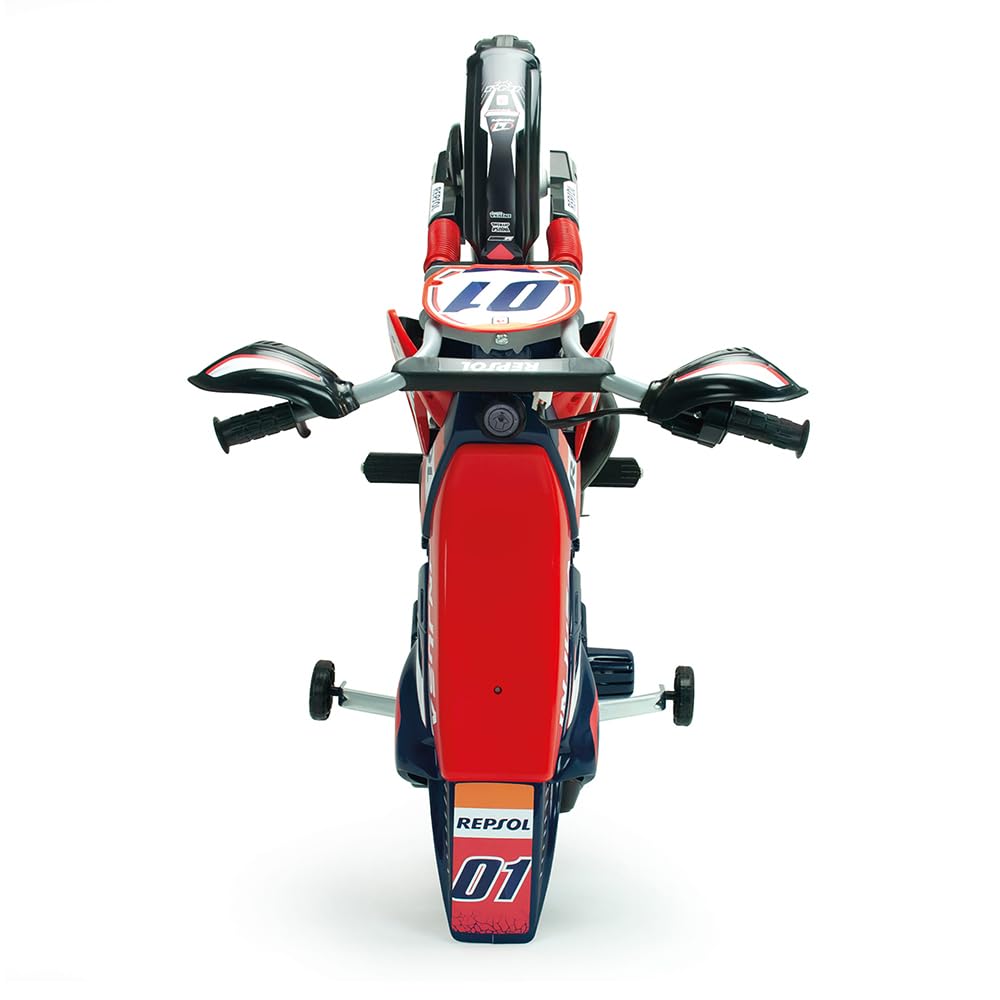 Moto électrique pour enfants 3 ans 4 ans 5 ans Repsol 6 V Bleu – Moto à batterie pour enfants avec roues de soutien - Poignée d'accélérateur - 5-6 km/h – INJUSA