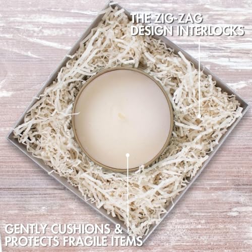 Alvika - 100 Grams - Beige/Cream - Soft & Thin Crinkle Cut Paper Shred Filler great for Gift Wrapping, Basket Filling, Birthdays, Weddings, Anniversaries, Valentines Day, and other occasions 4 51fVi7O4nML